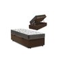Cama Box Baú Solteiro Confort Suede Marrom Com Colchão Solteiro Confort Molas Bonnel 61x88x188 - 1