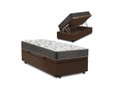 Ver imagem 1 de Cama Box Baú Solteiro Confort Suede Marrom Com Colchão Solteiro Confort Molas Bonnel 61x88x188