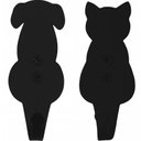 Ver imagem 1 de Kit 2 Ganchos de Parede 8cm Gato Cachorro Pendurador Bolsas Casacos Chaves Luft Masutti