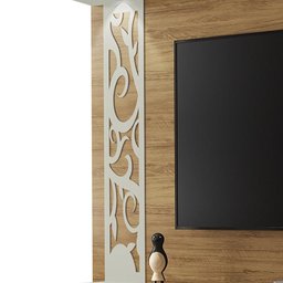 Painel Suspenso Tókio para TV até 55” Freijó/Cinza Cristal - PR Móveis - 4