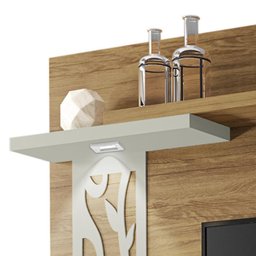 Painel Suspenso Tókio para TV até 55” Freijó/Cinza Cristal - PR Móveis - 3