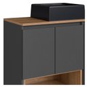 Ver imagem 6 de Gabinete Suspenso 80 Cm com Cuba Preta Bl9220 Mell Grafite Faem