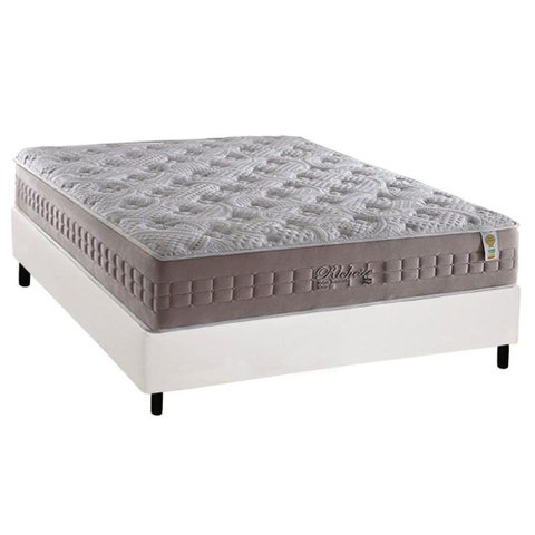 Cama Box Casal: Colchão Molas Anjos MasterPocket Ensacadas Richesse + Base CRC Courano Branco(