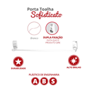 Ver imagem 2 de Porta Toalha para Banheiro Linha Sofisticato Cor Branco Durín