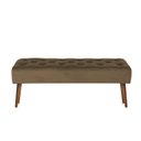 Ver imagem 2 de Banco Estofado Rubi 1,60m Suede Marrom - Clique Decorações
