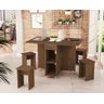 Mesa Jade de Jantar/Aparador Dobrável com Bancos:Castanho - 1