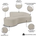 Ver imagem 3 de Sofá Living 2 Lugares 180cm Braço Direito Mozart D06 Sintético Bege - Mpozenato