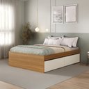 Ver imagem 1 de Cama de Casal 4 Gavetas 100% MDF Aurora Yescasa Marrom/Carvalho Hanover