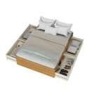 Ver imagem 5 de Cama de Casal 4 Gavetas 100% MDF Aurora Yescasa Marrom/Carvalho Hanover