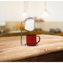 Ver imagem 4 de Kit Mini Coador Café Individual Aço Cromado e Caneca Esmaltada Vermelha