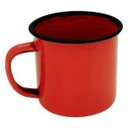 Ver imagem 3 de Kit Mini Coador Café Individual Aço Cromado e Caneca Esmaltada Vermelha