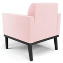 Ver imagem 7 de Poltrona Base Madeira Preto Kit 2 Maressa Suede Rosa Bebê - Ibiza