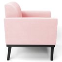 Ver mais imagens de Poltrona Base Madeira Preto Kit 2 Maressa Suede Rosa Bebê - Ibiza