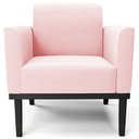 Ver imagem 6 de Poltrona Base Madeira Preto Kit 2 Maressa Suede Rosa Bebê - Ibiza