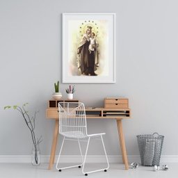 Quadro Decorativo Nossa Senhora do Carmo - 60x48cm:madeira Branca - 2