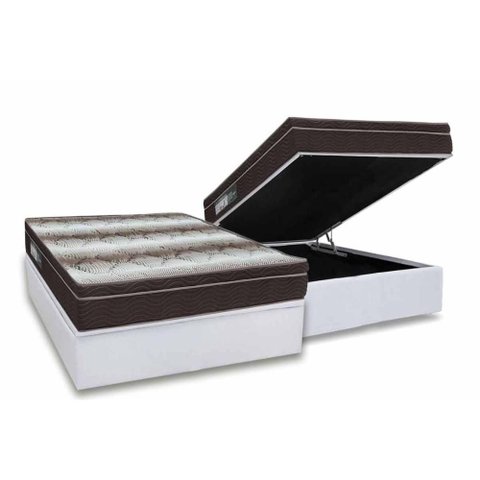 Cama Box Baú Crc Casal +Colchão Anatômico Ortopédico Light Ortobom 138