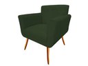 Ver imagem 3 de Kit Namoradeira + 2 Poltronas Decorativa Sabrina Suede Verde Pés Madeira Mz Decor