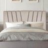 Cabeceira Cama Solteiro Box Estofada 90cm Corino bege - 1