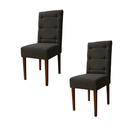 Ver imagem 1 de Kit 2 Cadeiras Sala de Jantar Estofadas Eloísa Veludo Grafite (liz Maria)