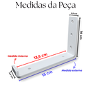 Ver imagem 7 de 2 Suportes Mão Francesa Formato L 15cm Fixo de Parede para Prateleira Aço Alta Resistência Branco