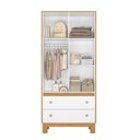 Ver imagem 3 de Guarda Roupa Infantil Flora 2 Portas 3 Gavetas Branco Acetinado - Qmovi