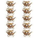 Ver imagem 1 de Kit 10 Conjuntos de Mesa com 4 Cadeiras de Madeira Dobrável 70x70 Mel