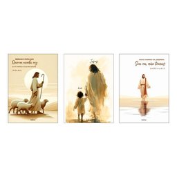 Kit 3 Quadro Cristão Gospel Jesus Evangélica Mdf Tratado 40x28cm - 2