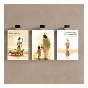 Kit 3 Quadro Cristão Gospel Jesus Evangélica Mdf Tratado 40x28cm