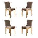 Ver imagem 1 de Kit 4 Cadeiras para Sala de Jantar Pés Madeira Maciça Bella Bege/Cinamomo