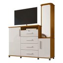 Ver imagem 1 de Cômoda Grande com Espelho Giratório 163cm Copacabana Lukaliam Freijo/off White