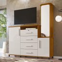 Ver imagem 2 de Cômoda Grande com Espelho Giratório 163cm Copacabana Lukaliam Freijo/off White