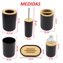 Ver imagem 5 de Kit 6 Peças para Lavabo Banheiro Moderno Plástico Abs Bambu