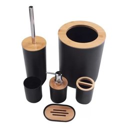Kit 6 Peças para Lavabo Banheiro Moderno Plástico Abs Bambu - 1