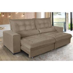Sofá Retrátil e Reclinável 2,50m Molas Ensacadas Suede Miami - Sofá Casa - 2