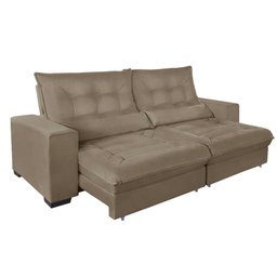 Sofá Retrátil e Reclinável 2,50m Molas Ensacadas Suede Miami - Sofá Casa - 1
