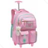 Kit Mochila Escolar de Rodinhas Infantil Lancheira + Estojo:rosa - 3