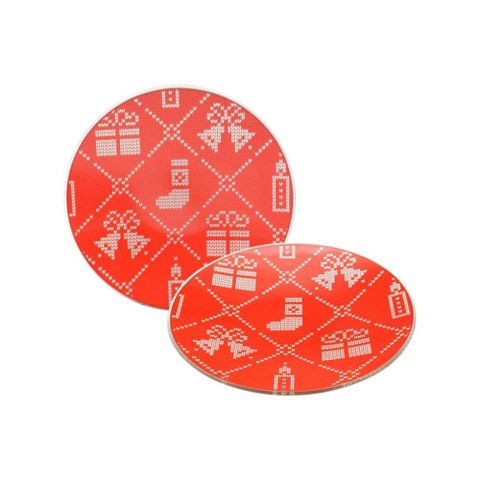 Conj com 2 Pratos Sobremesa Vermelho Trico