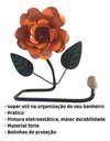 Ver imagem 2 de Porta Papel Higiênico de Parede em Ferro com Rosa:laranja