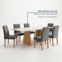 Ver mais imagens de Conjunto Mesa de Jantar 6 Lugares Lyra 160x80cm Vidro Cinamomo Off White Grafite
