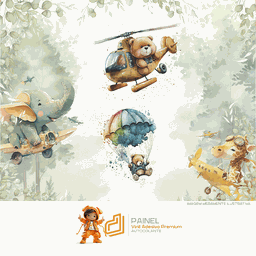 Painel Safari Aquarela-md03 - 2