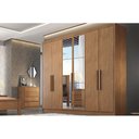 Ver imagem 1 de Guarda Roupa Casal 6 Portas e 8 Gavetas C/ Espelho Rizon/linea Cumaru - Novo Horizonte