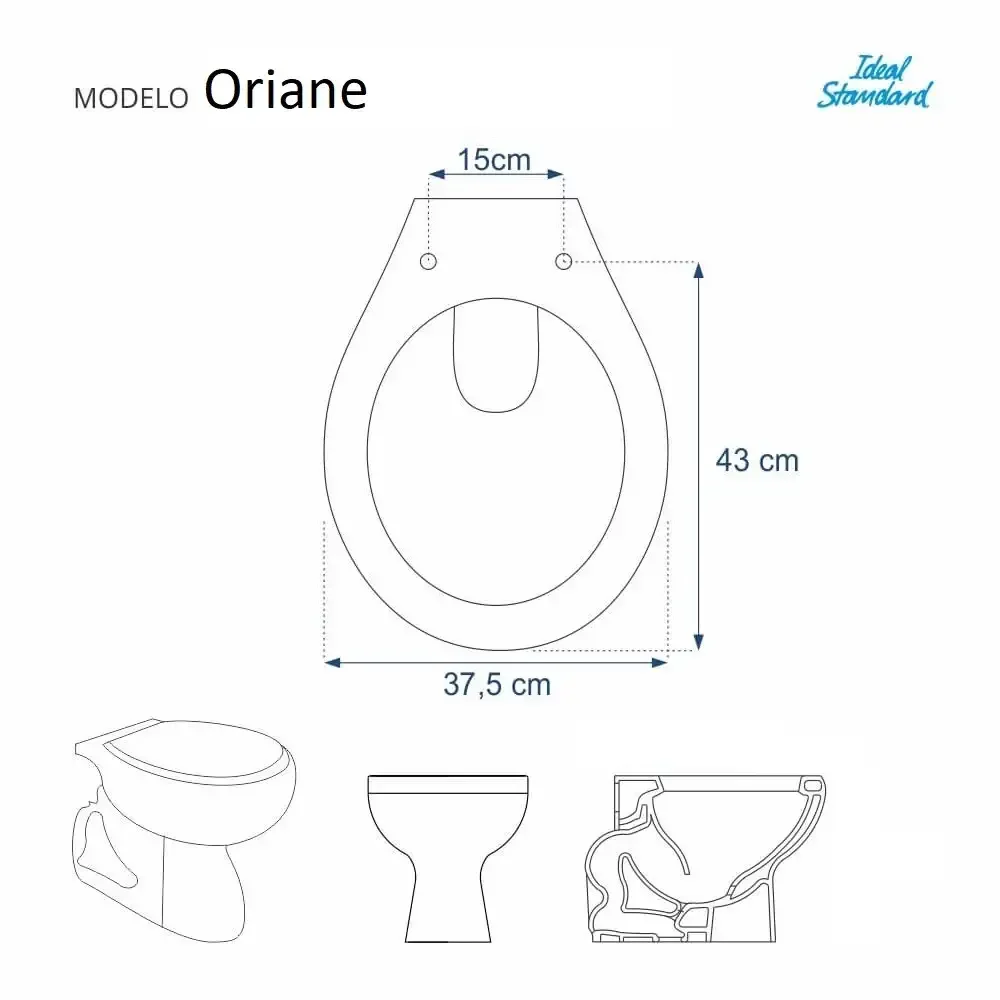 Tampa de Vaso Sanitário Almofadada Oriane Branco para bacia Ideal Standard - 5