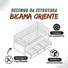 Bicama 3 Gavetas Oriente Cor Avelã + 2 Colchões Ortobom D28 - 8