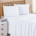 Ver imagem 1 de Jogo de Cama Montreal Solteiro Percal 150 Fios 3 Peças 100% Algodão - Branco