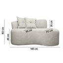 Ver imagem 5 de Conjunto para Sala Sofá 1,45 e 2 Poltronas Orgânicas Plaza Bouclê Bege Sofa Store