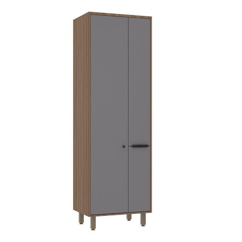 Paneleiro 70cm 2 Portas e Porta Condimentos Aspen Luciane Móveis Vanilla com Cinza Puro