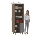 Ver imagem 3 de Paneleiro 70cm 2 Portas e Porta Condimentos Aspen Luciane Móveis Vanilla com Cinza Puro