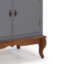 Ver imagem 3 de Balcão Buffet com 2 Portas e 1 Gavetas Pés Luis Xv 60629 Linz Móveis - Cinza/imbuia Glazer