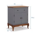 Ver imagem 4 de Balcão Buffet com 2 Portas e 1 Gavetas Pés Luis Xv 60629 Linz Móveis - Cinza/imbuia Glazer