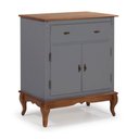 Ver imagem 1 de Balcão Buffet com 2 Portas e 1 Gavetas Pés Luis Xv 60629 Linz Móveis - Cinza/imbuia Glazer